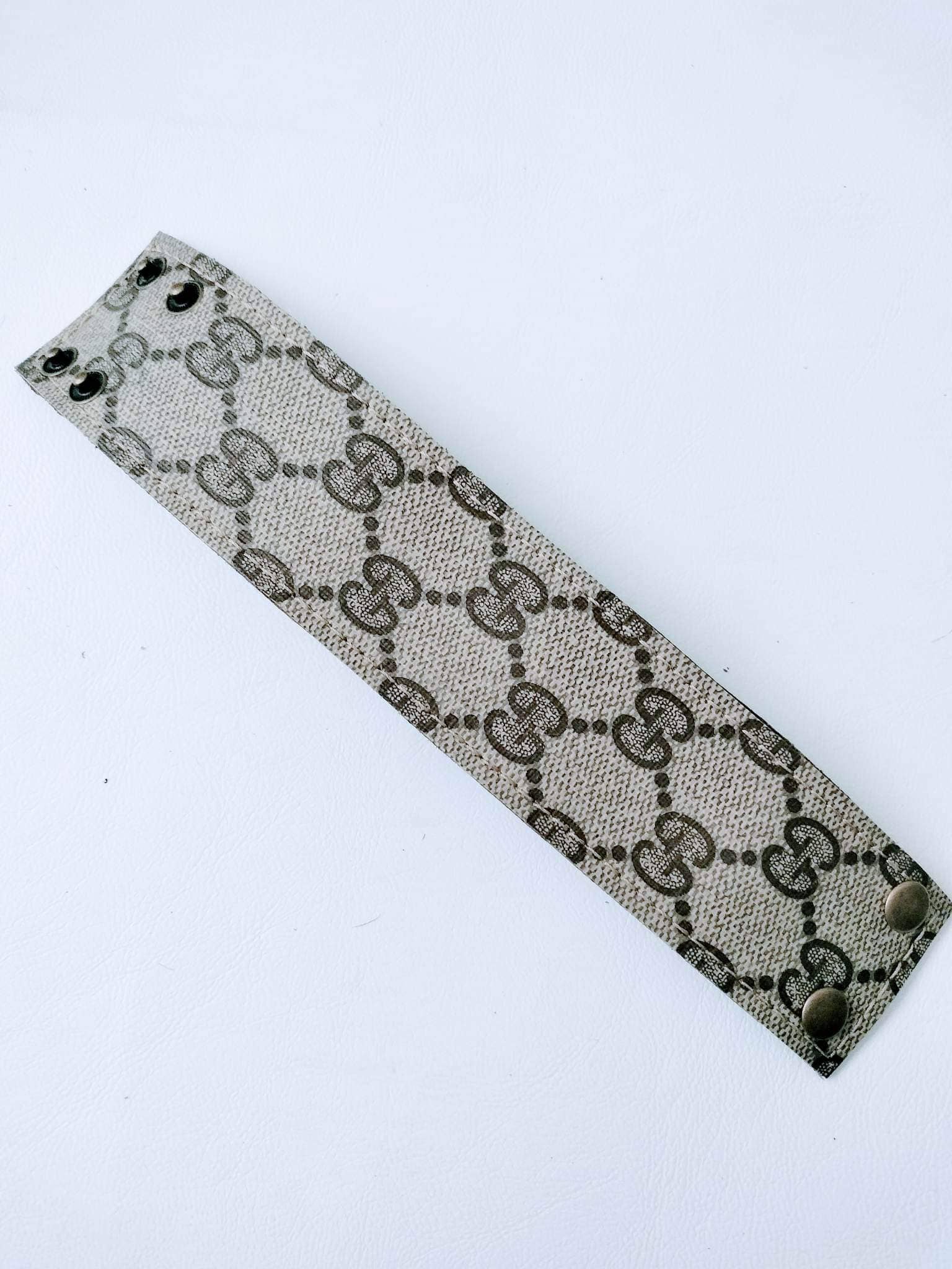 Contagious Couture - Wholesale Cuff Bracelet - Monogram Brown GG- Up-Cycled Cuff Bracelet5