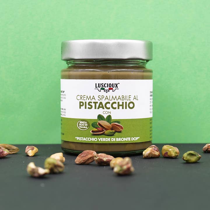 LUSCIOUX - OMNIA GROUP SRL - Wholesale Nut Butter - 45% spread cream “Green Pistachio di Bronte DOP” | 200g