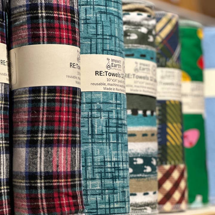 Impact Earth Lifestyle – toalha de cozinha por atacado – Re:Toalhas 12 Pack - Compostável