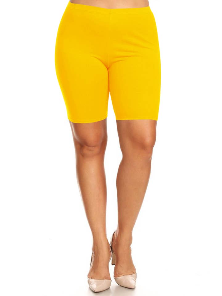 MOA COLLECTION - Wholesale Athletic Shorts - Women's - Women's Plus Size Casual Solid Biker Shorts (Open Pack)16
