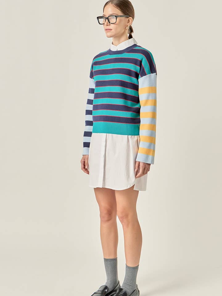 Top de punto a rayas para venta al por mayor de English Factory