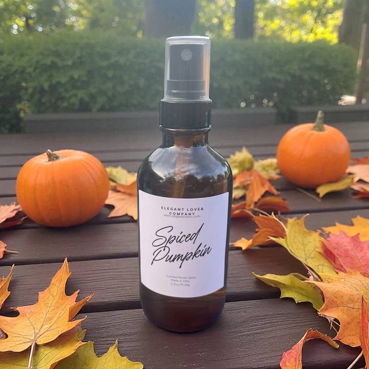 Spiced Pumpkin Room Spray | Handmade Fall Fragrance for wholesale by Elegant Love &Co