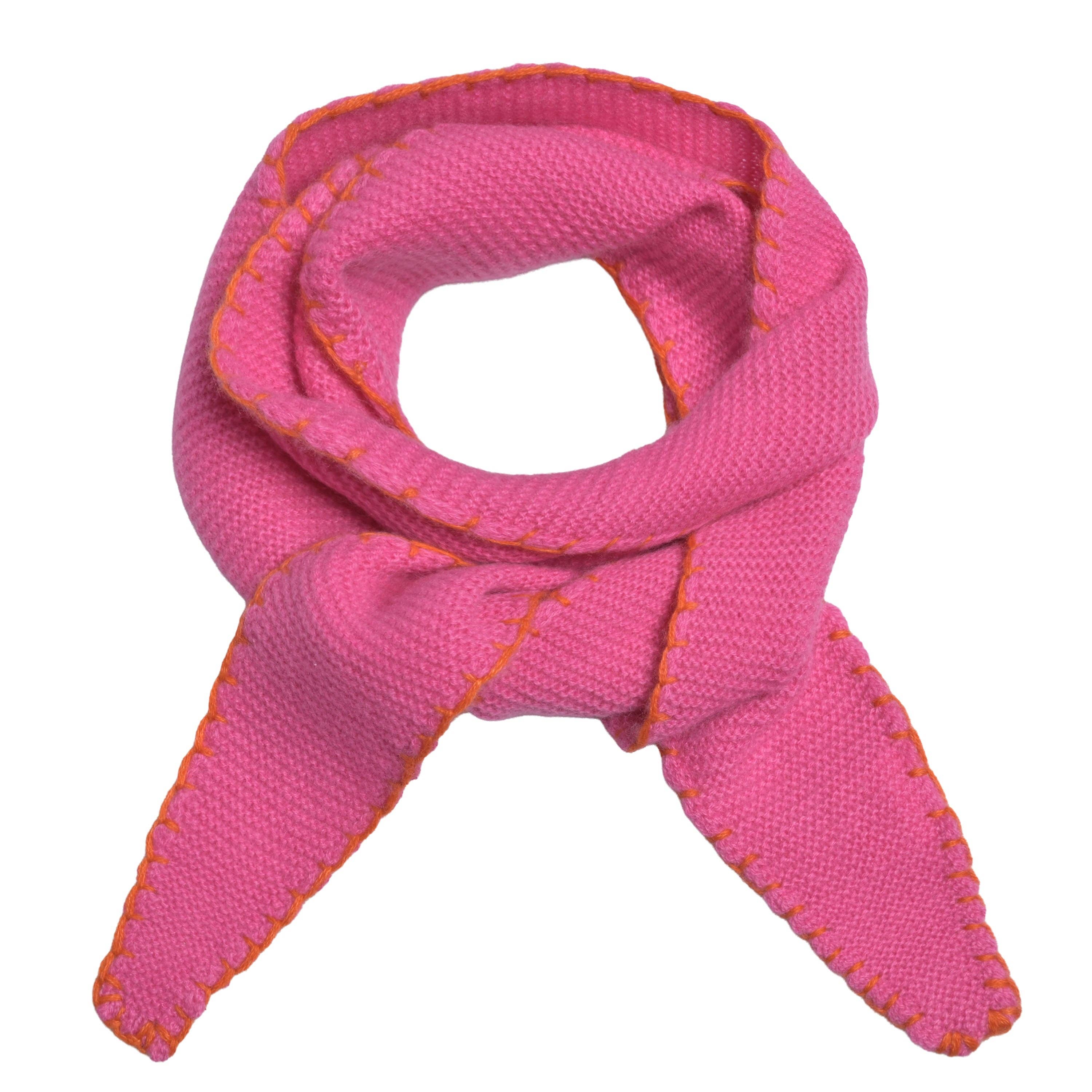 cute stuff GmbH - Wholesale Scarf - Women's - Cashmere scarf Ella-cs with stitched edge in pink0