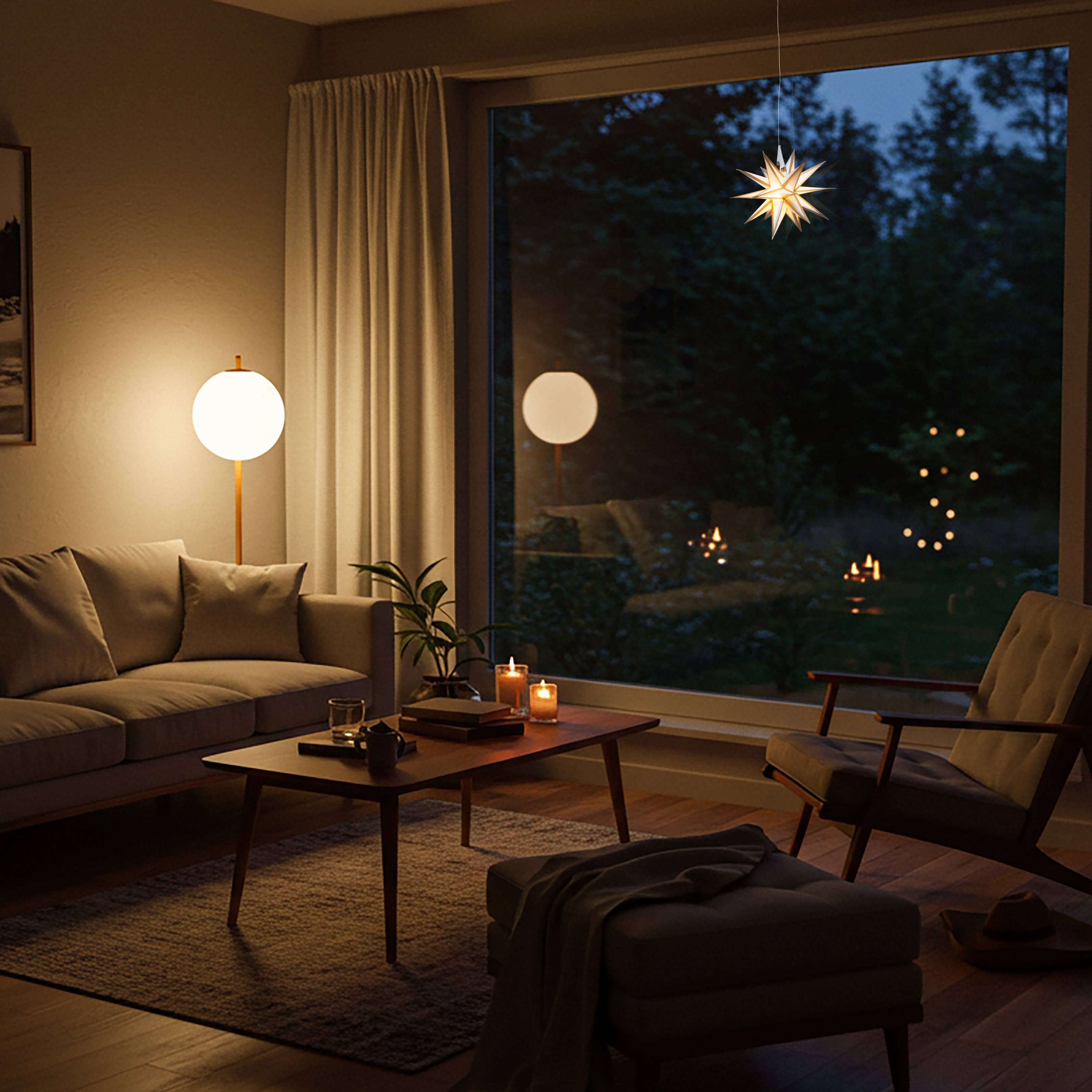 Artschatz LLC – Lampião/candeeiro de papel por atacado – Lanterna de Papel Estrela Morávia Mini ~ 18 cm, Branca/Dourada com Luz5