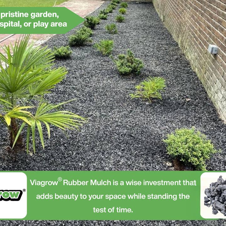 Viagrow - Wholesale Outdoor ornament/decor - Silver Rubber Playground & Landscape mulch by Viagrow, 1.5 CF Bag ( 11.2 Gallons / 42.3 Liters)1