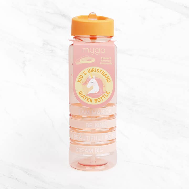 Myga Eco - Wholesale Water Bottle - Kids Unicorn Positivity Band Water Bottles