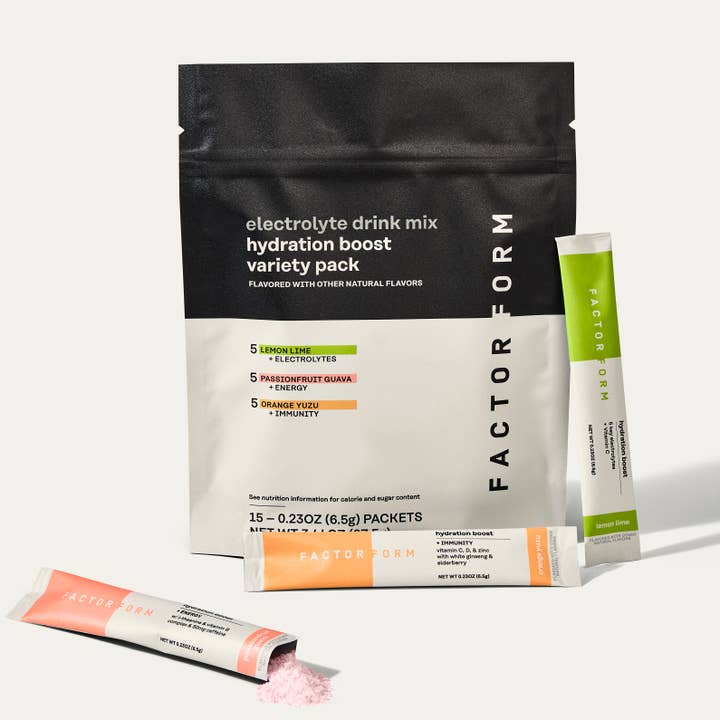 Hydration Boost Electrolyte Mix Variety Pack - 15-ct Pouch for wholesale by Factor Form