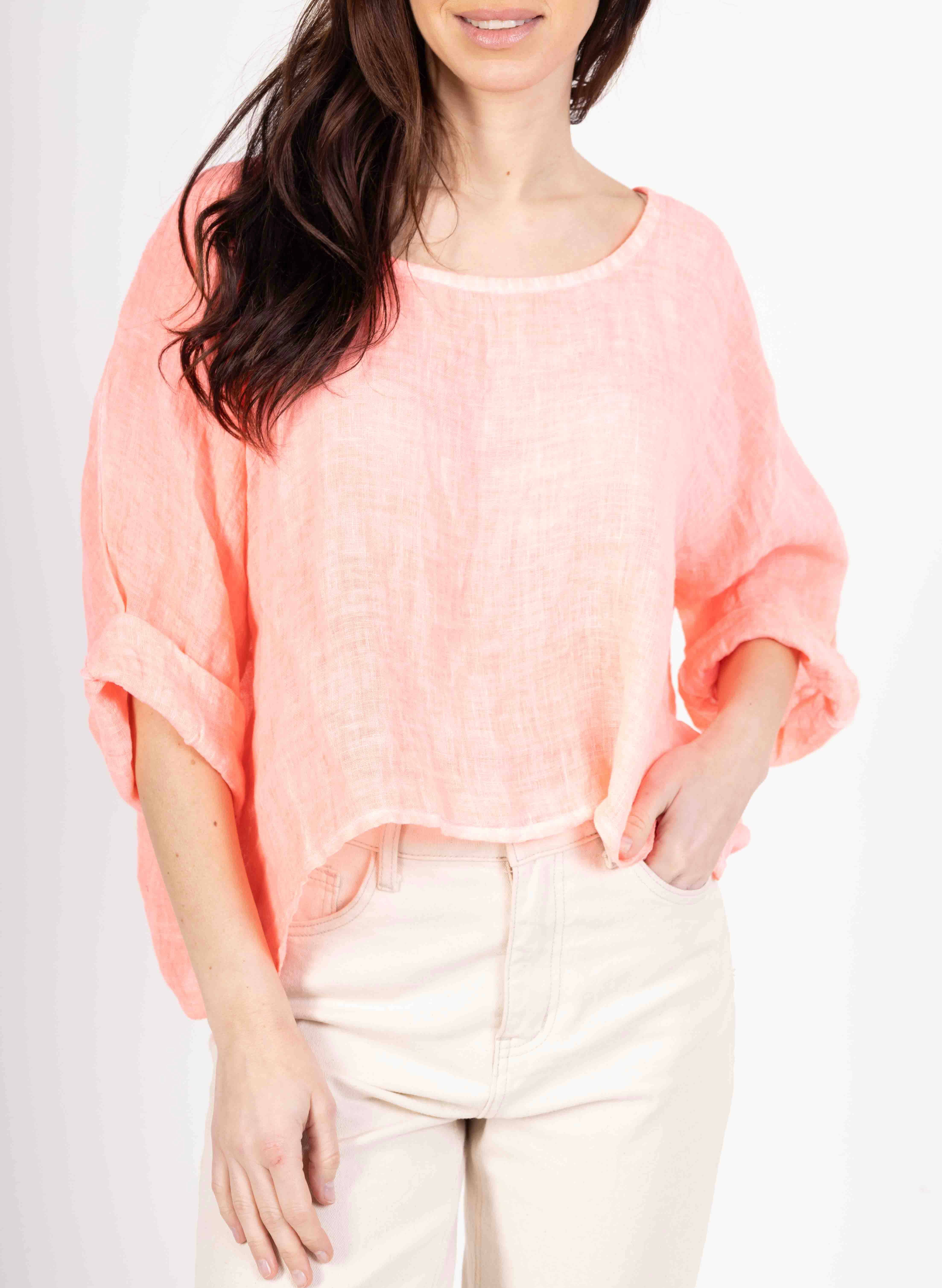 LINEN & COTTON HOUSE – Engroshandel Bluse - Dame – 18415 top i hør til forårs- og sommertøj22