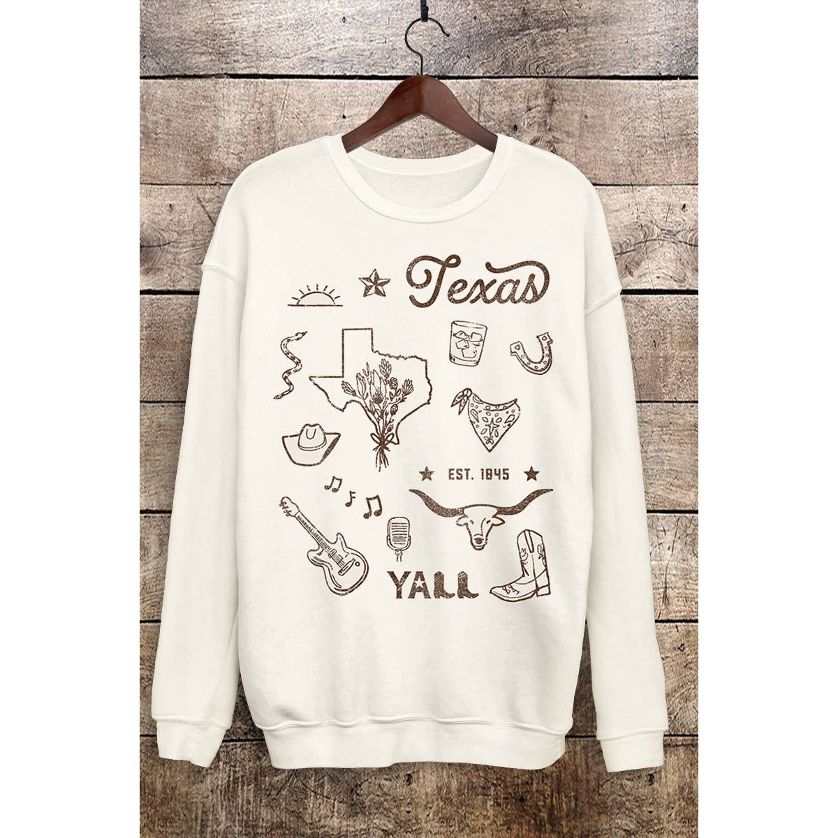 HRTandLUV - Vente Sweat-shirt – femme - SWEATSHIRTS MINÉRAUX TEXAS YALL7