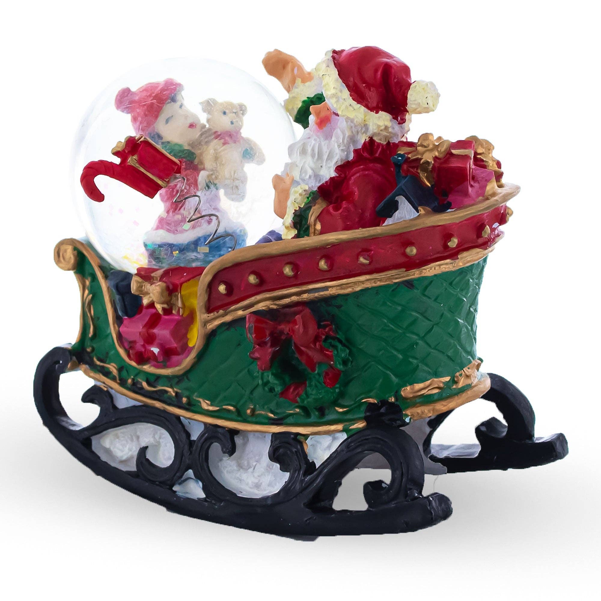 BestPysanky - Wholesale Snow Globe - Santa's Joyful Sleigh Ride Mini Snow Water Globe2