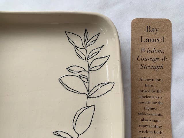 CSF Ceramics - Wholesale Decorative Tray - Tray (Rounded): Bay Laurel3
