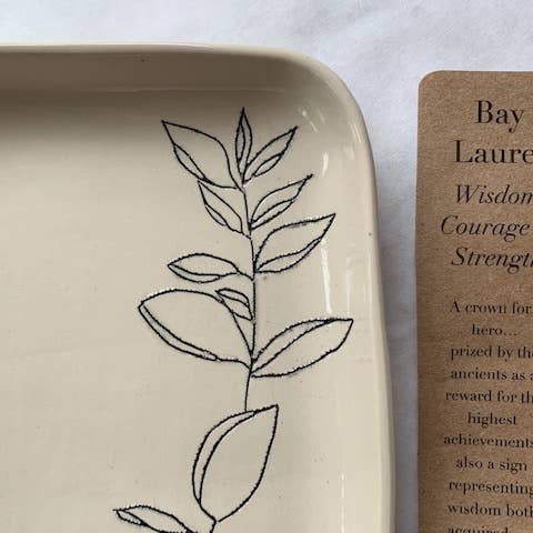 CSF Ceramics - Wholesale Decorative Tray - Tray (Rounded): Bay Laurel3