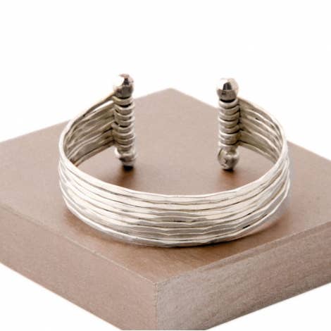 Pink House Imports - Wholesale Cuff Bracelet - Hammered Metal Cuff Bracelet
