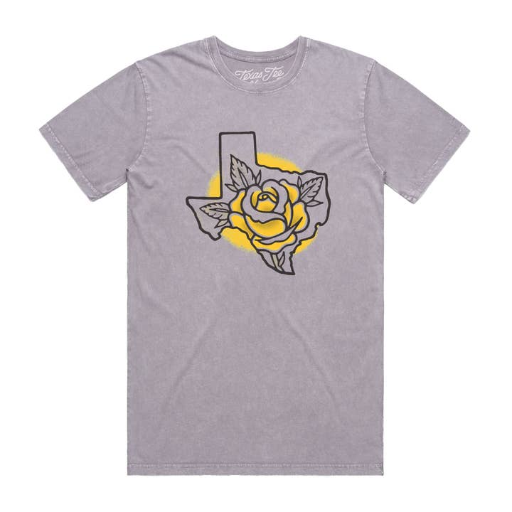 T-shirt Texas Rose Jaune (pierre d'orchidée) pour la vente par NORMAN ROSCOE