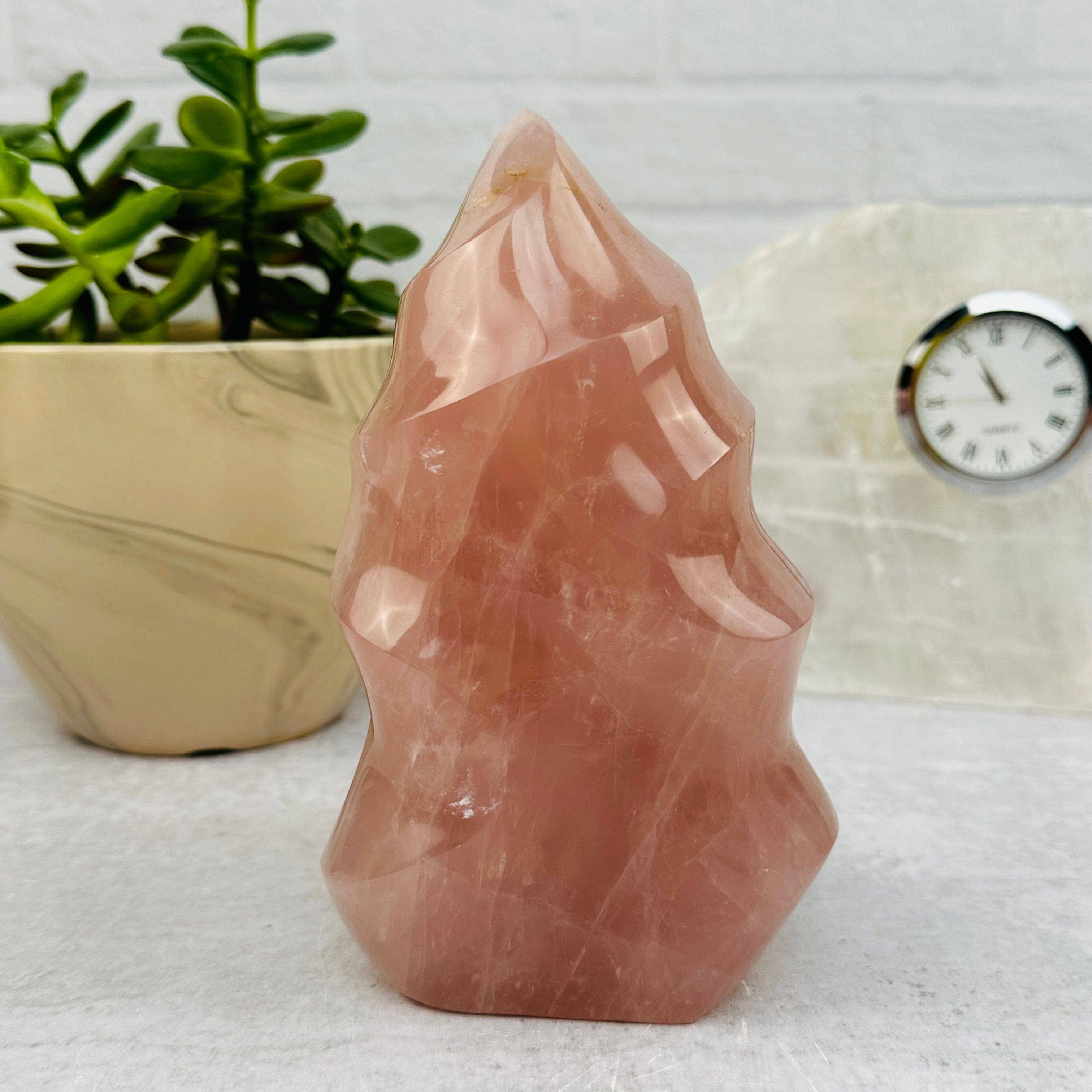 Rock Paradise - Vente Pierre et cristal de spiritualité - Tour à flammes en cristal de quartz rose, par poids7