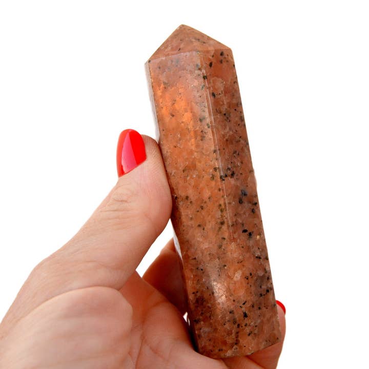 Kaia & Crystals - Wholesale Spiritual Stone/Crystal - Orange Calcite Prism Point (95mm)