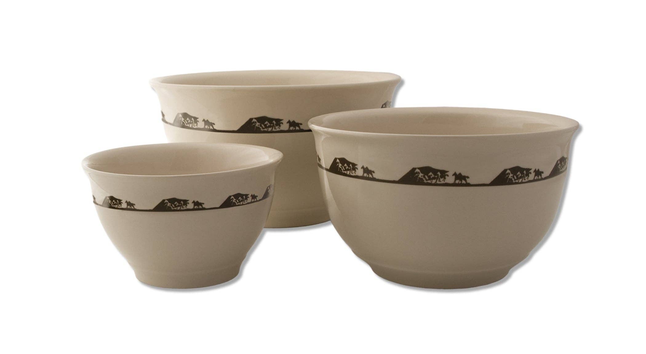 Country Barn USA – wholesale Mixing bowl – 3 Piece Stoneware Mixing Bowls - 3 Designs Available2