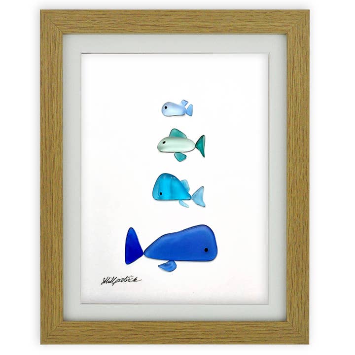 UrchinArtworks – wholesale Konsttryck – Shoal of Fish Havsglastavla Väggkonstdekor