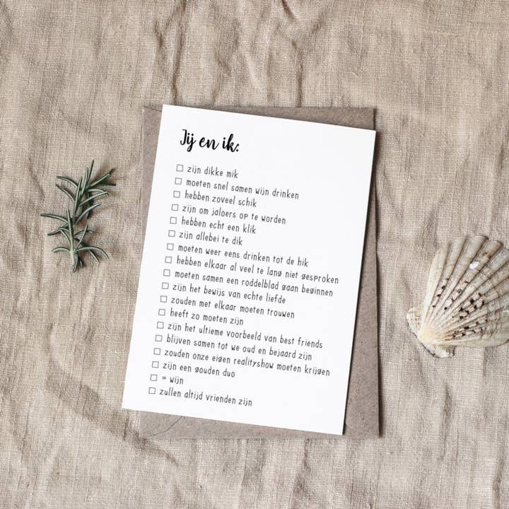 SALE Wenskaart - Jij en ik (keuzekaart) voor wholesale door Annie with the Bamboo