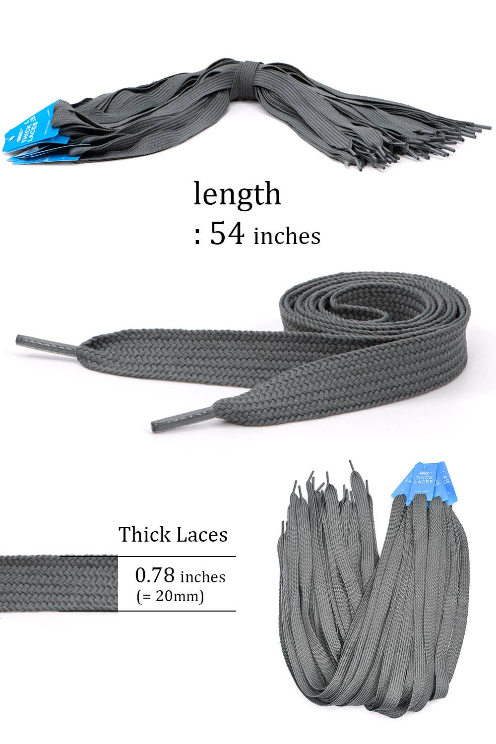 KC Factory - Wholesale Shoelaces - Unisex - Shoe laces (Thick 54in)13