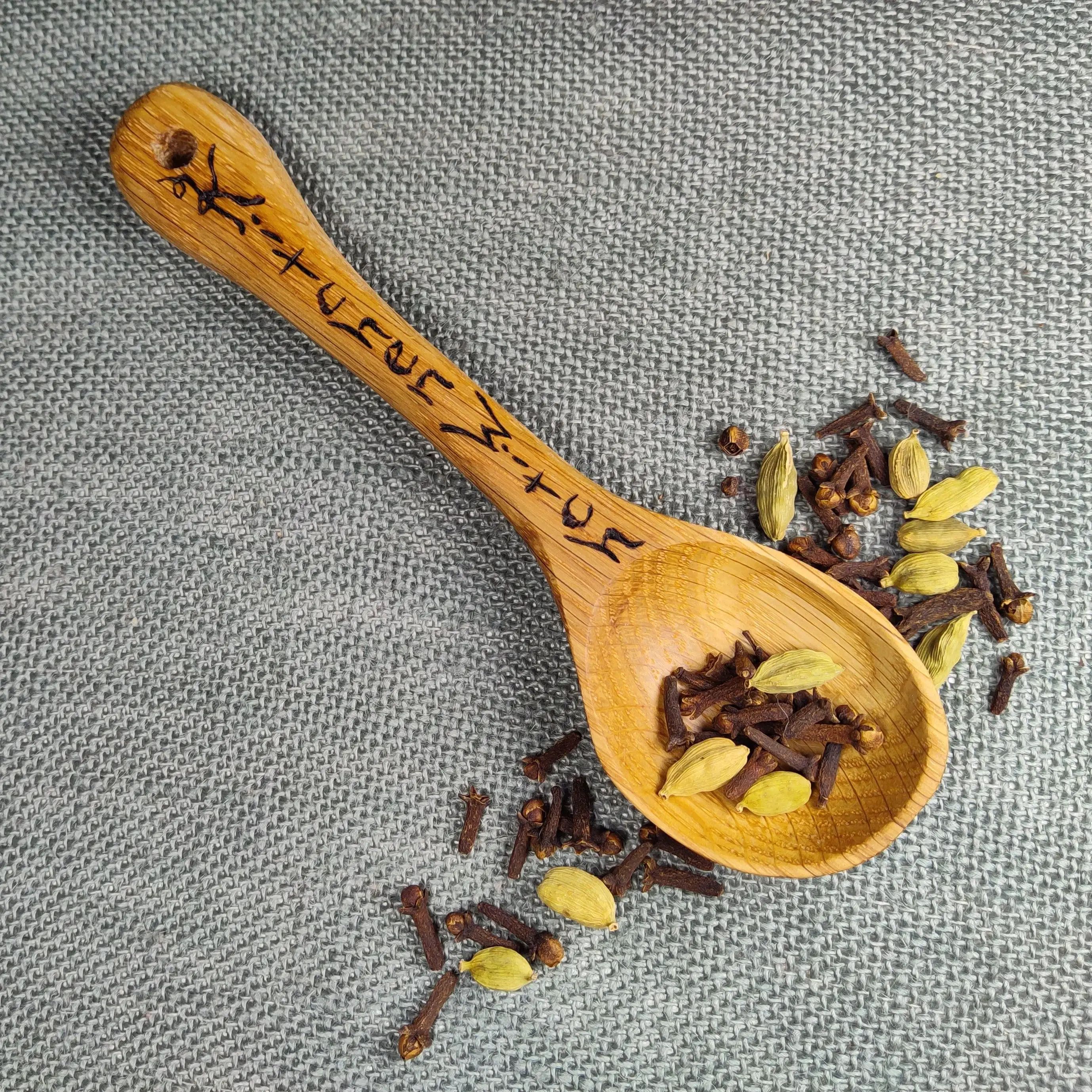 Chaos Woods - Wholesale Kitchen Spoon - Wood Spoon "Kitchen Witch" or customizable - Hand carved Oak9