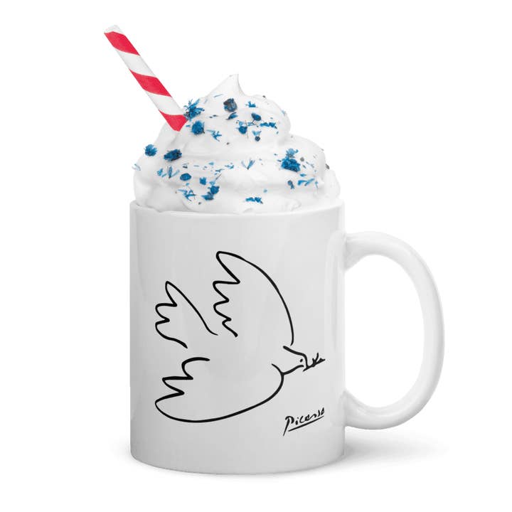 Art-O-Rama Shop – Großhandel Kaffeebecher – Tasse mit Kunstdruck „Friedenstaube von 1949“ von Pablo Picasso