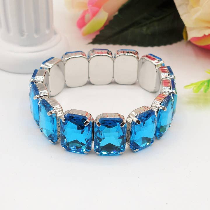 Daemon srls - Wholesale Bangle Bracelet - MARGOT - Bracciale Elasticizzato con pietre sfaccettate - LUCE COLLECTION12