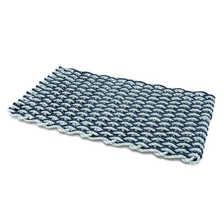 Wicked Good Doormats - Wholesale Door Mat - Lobster Rope Outdoor Doormat: Navy & Seafoam, Double Weave1