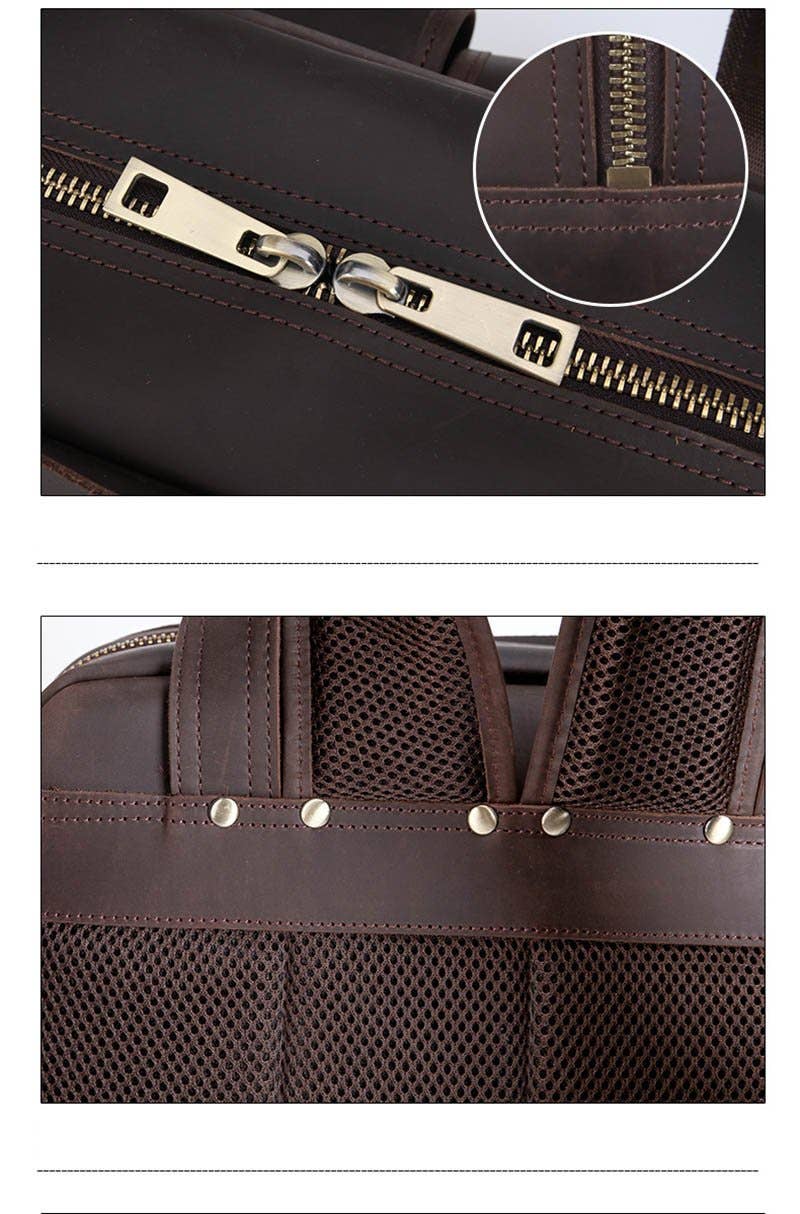 Steel Horse Leather - Venta al por mayor Mochila - Unisex - The Gaetano | Mochila grande de cuero para cámara con soporte para trípode9