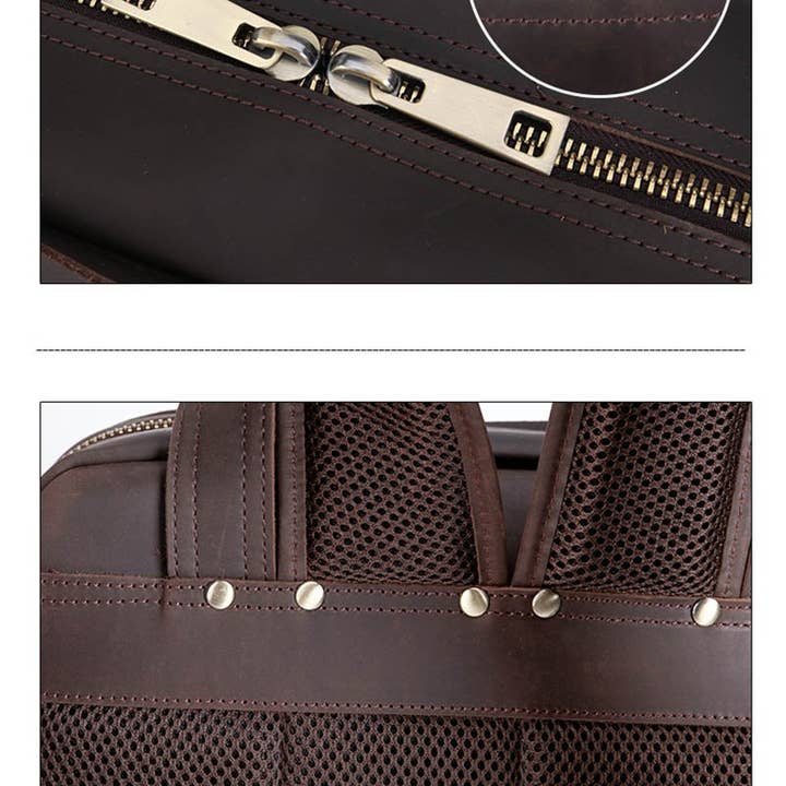 Steel Horse Leather - Venta al por mayor Mochila - Unisex - The Gaetano | Mochila grande de cuero para cámara con soporte para trípode9