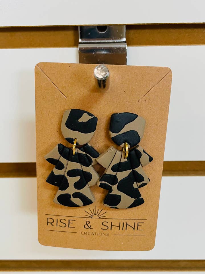Leopard print aria dangle for wholesale by Rise and Shine Creations