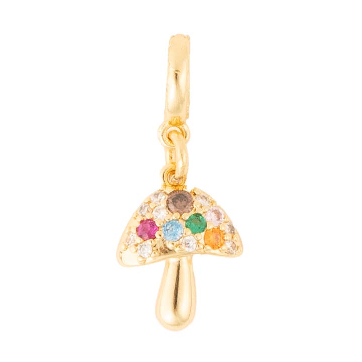 MULTICOLOR CZ MUSHROOM CHARM for wholesale by Charmed By The Crowns