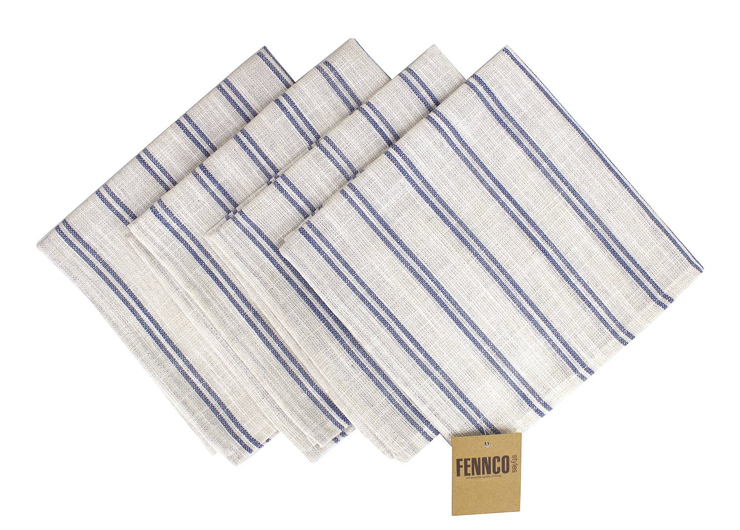 Fennco Styles – Guardanapo e pano de jantar por atacado – Guardanapo de jantar em pano de linho às riscas moderno3