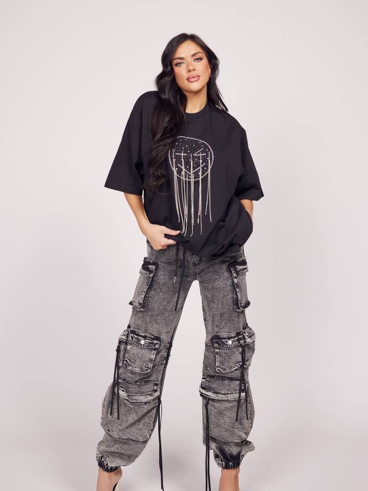 Smiley Rhinestone Shirt för wholesale av WFFS