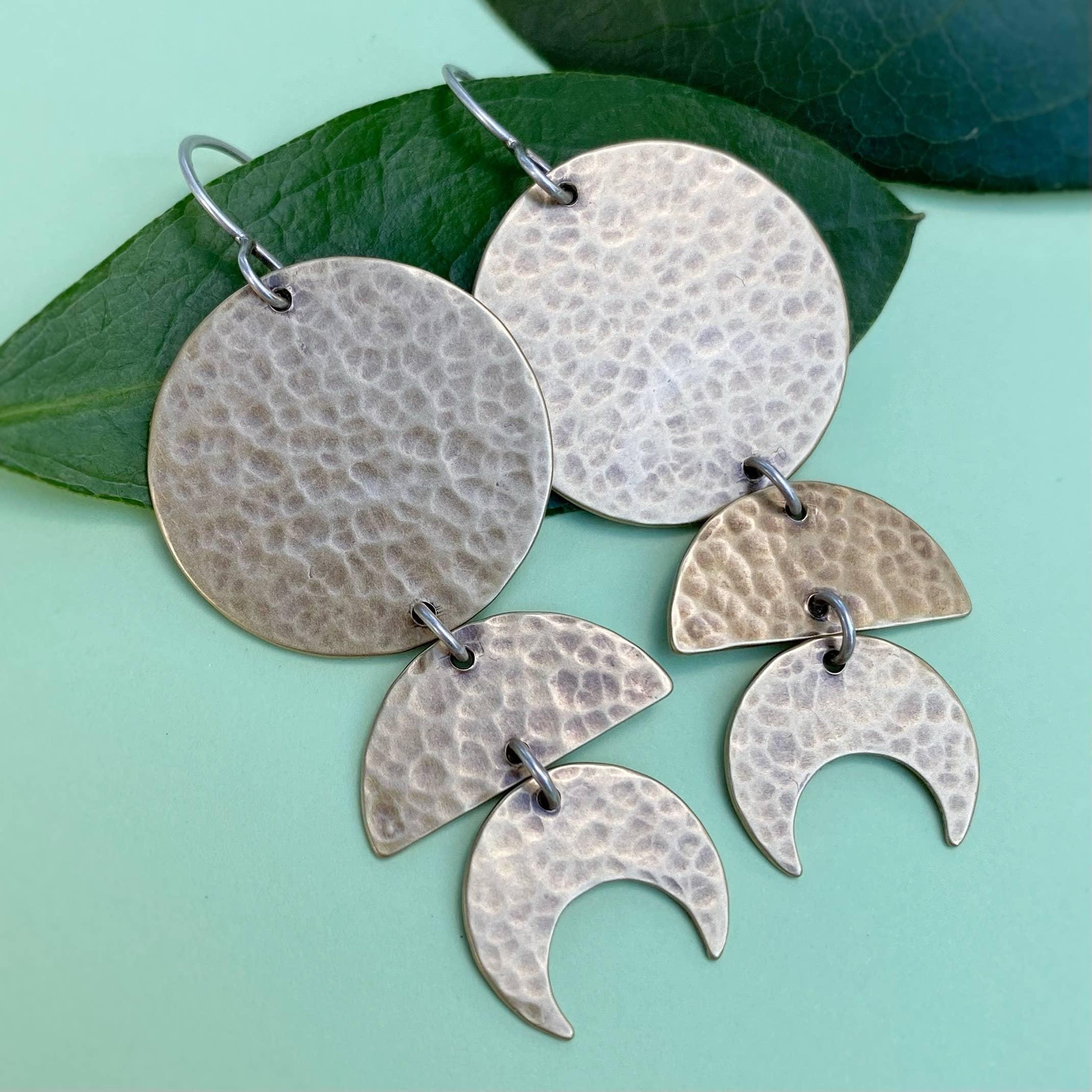 Blue and Blue - Wholesale Dangle Earrings - Moon Phase Earrings0