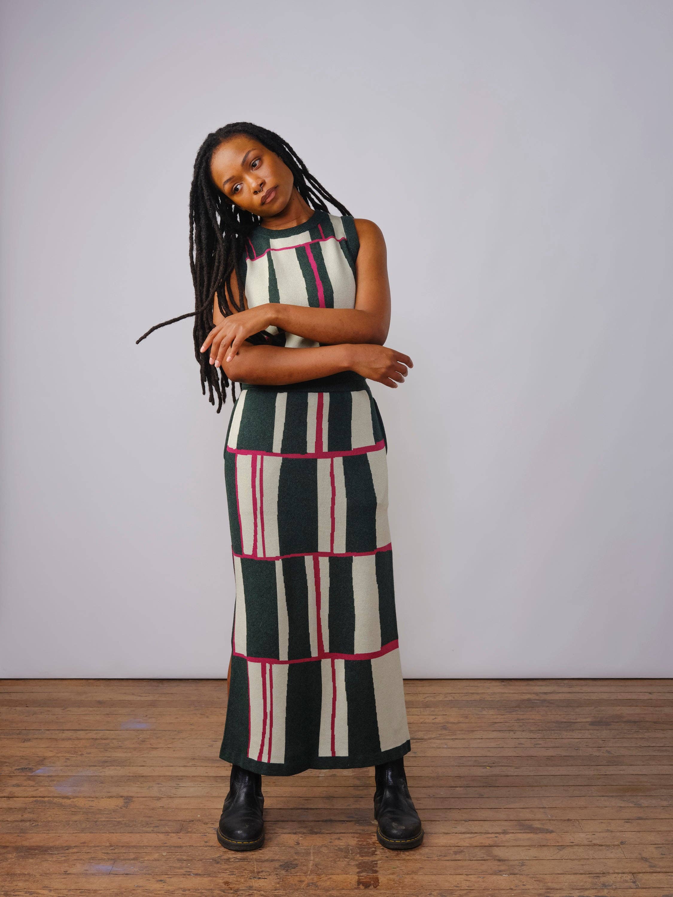 The Endery - Wholesale Skirt - Women's - Piet Knit Jacquard Skirt - Cinchona1