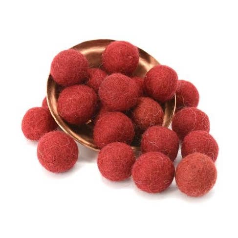 Dark Red Felt Balls Bulk for wholesale by Woollyfelt