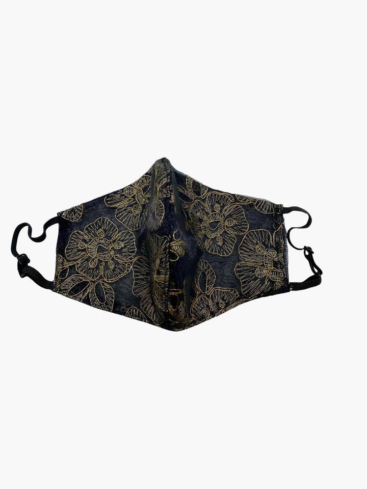 Verstelbaar super lichtgewicht organza-masker met zwarte kant voor wholesale door NARCES