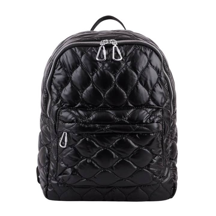 Quilted Metallic Chrome Mini Backpack for wholesale by Most Wanted USA