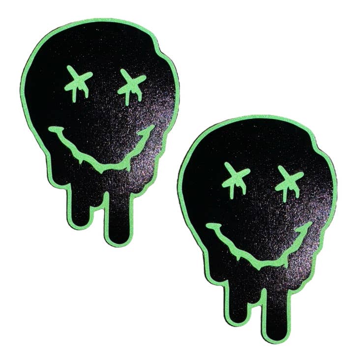 Sasswear - Venta al por mayor Pegatina - Cara sonriente reflectante verde de Trippy Drippy