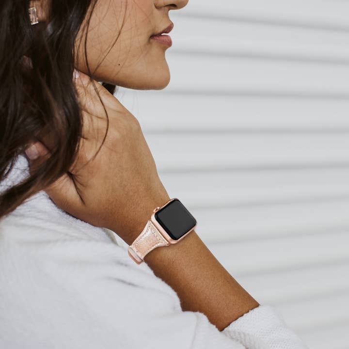 1302 Watch Co. - Wholesale Watch Band/Strap - Women's - Rose Gold Slim Womens Leather Strap for Apple Watch1