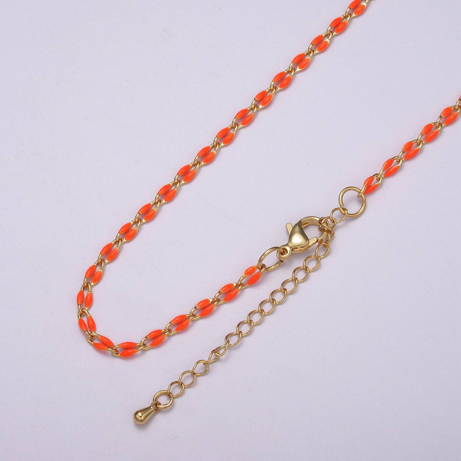 Aim Eternal - Wholesale Link & Chain Necklace - Enamel Gold Filled Colored Chain 2.9mm width Colorful Chain,0