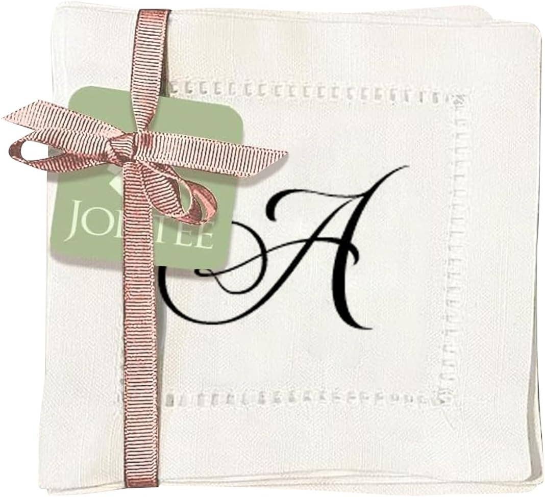 Jolitee - Wholesale Dinner & Cloth Napkin - Hemstitch Napkins - Monogram Script