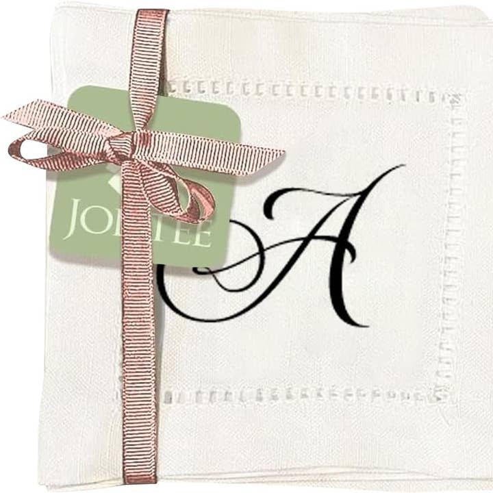 Jolitee - Wholesale Dinner & Cloth Napkin - Hemstitch Napkins - Monogram Script0