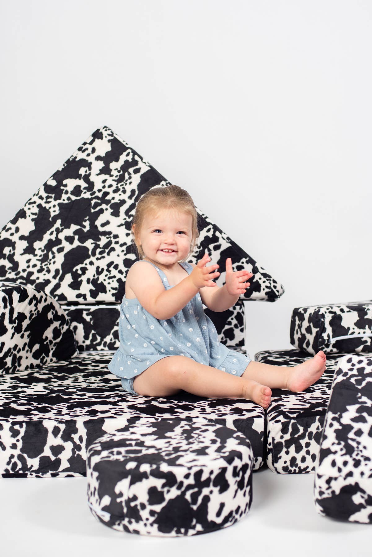 American Farm Company – Engroshandel Stol - Børn – Western ko-print børn 14-delt skumsofa