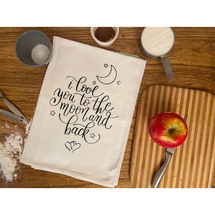 I Love You to The Moon and Back - With Stars Screen Print.. for wholesale by Bewilderberries