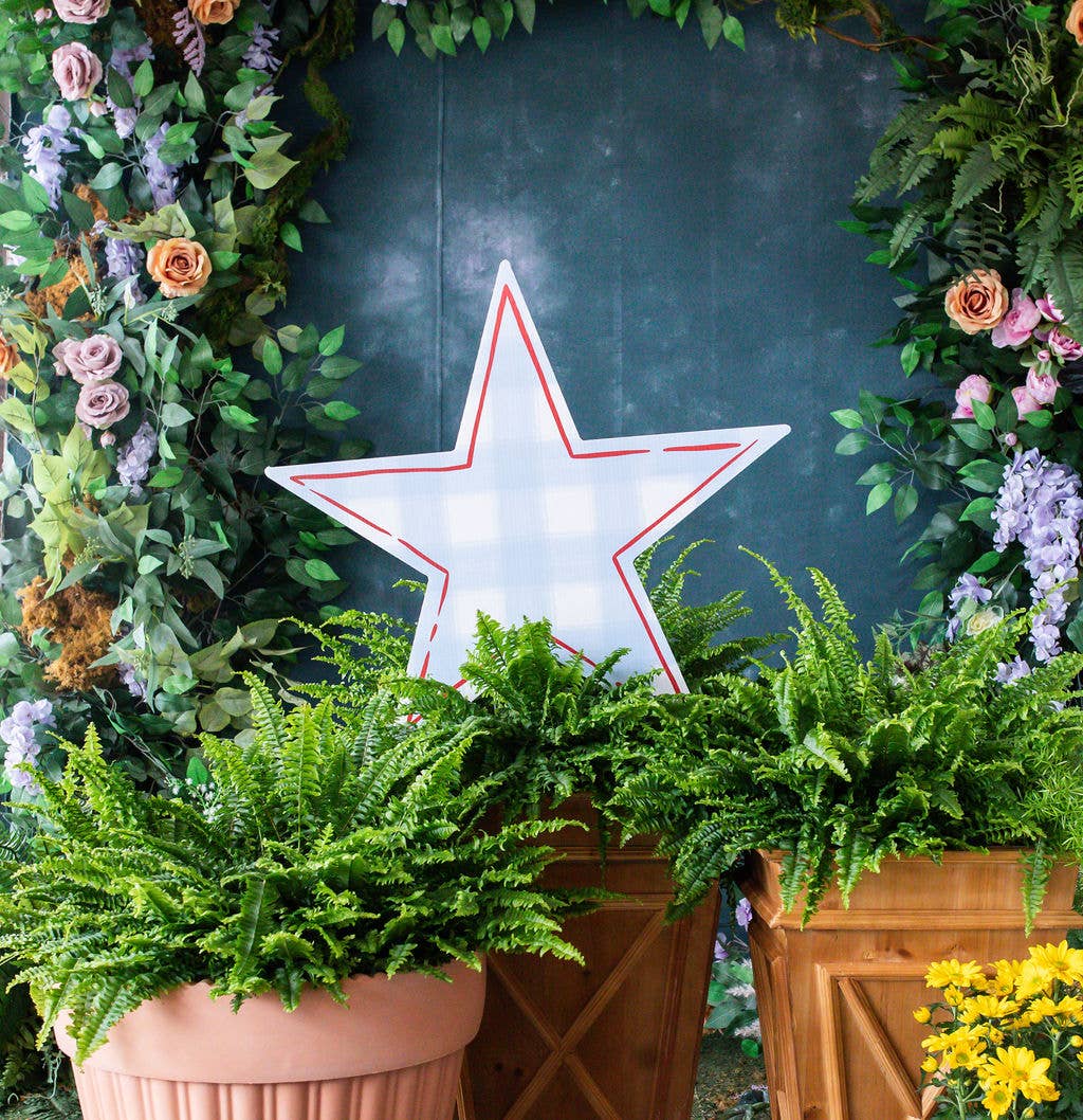 Songbird Grove Collection - Vente Piquets de jardin/pelouse - Ensemble de piquets de jardin Gingham Star5