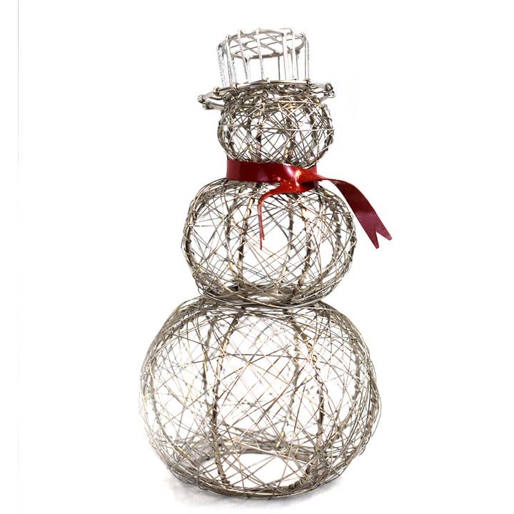 Mira Fair Trade - Wholesale Christmas Decoration - Small Red Scarf Snowman
