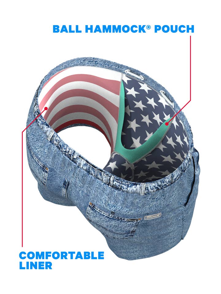 Shinesty, Inc - Wholesale Swim Bottoms - Men's - Jackson Jort | Denim USA Ball Hammock® Pouch 8" Swim Trunks