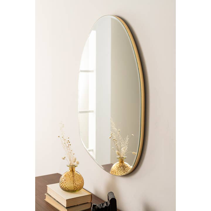 Gdeco – wholesale Wall mirror – Dali Oval Mirror Golden Frame. 70*50 Cm